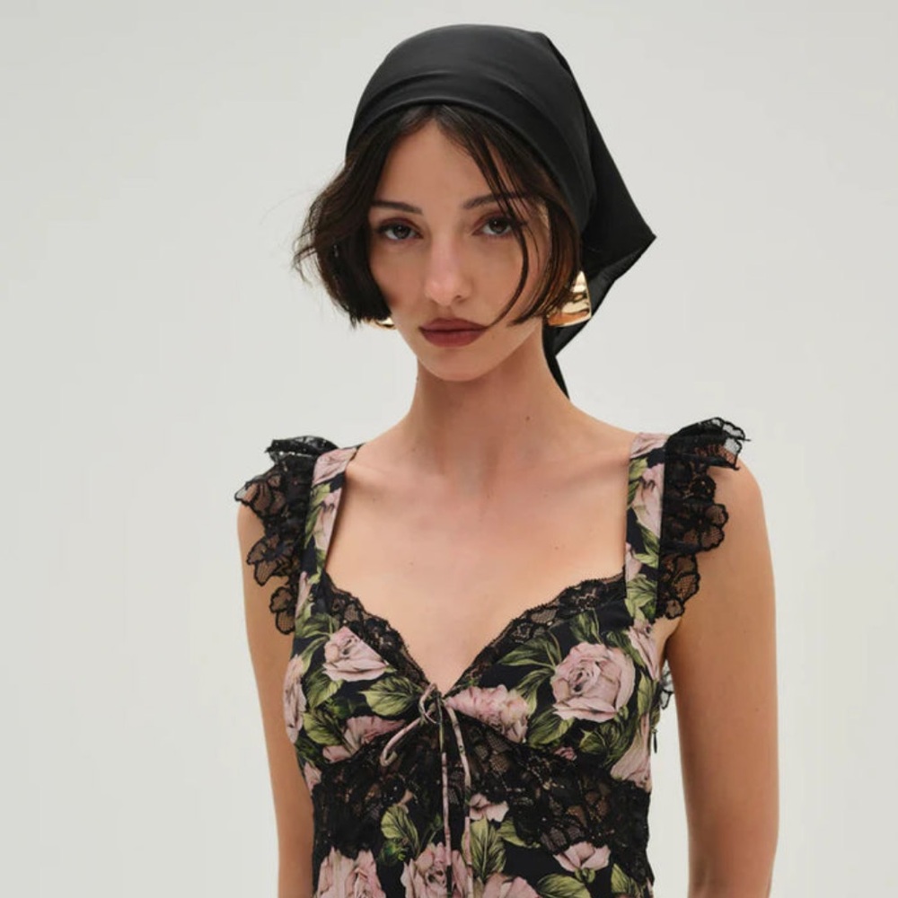 NWT For Love & Lemons Fallen Rose Maxi Dress - Picture 3 of 6